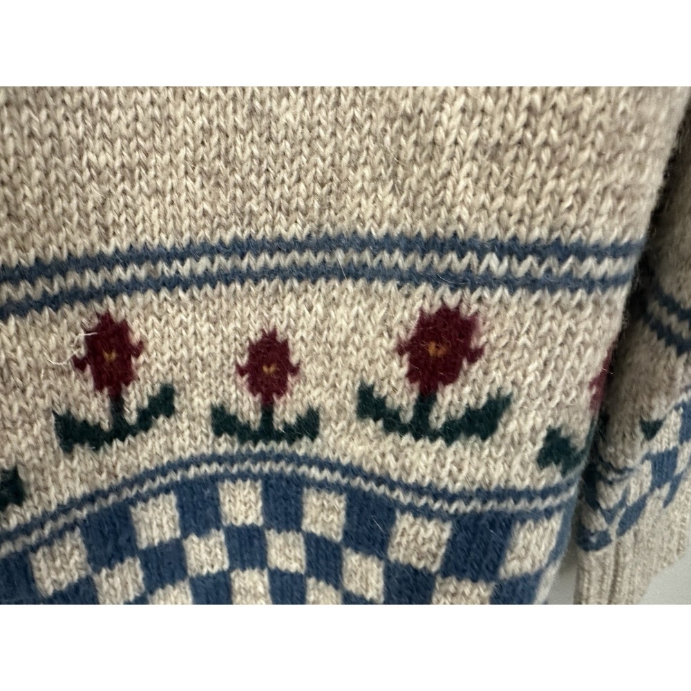 Vintage Charter Club Petite Medium Women's Wool Goose Cardigan Cottagecore - Picture 8 of 10